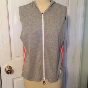 Adidas sleeveless zip up hoodie M NWT